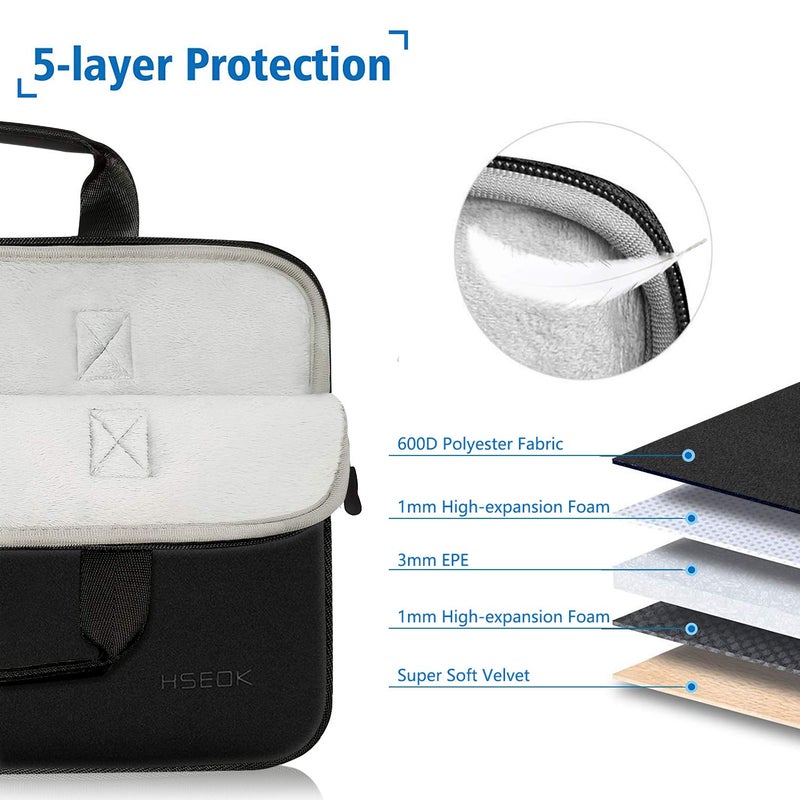 Hseok Laptop Sleeve 13.3-14 inch Case with Small Pouch, Neoprene Computer Bag Compatible with MacBook Pro 14" M4/M3/M2/M1 2025-2021, Mac Air/Pro 13.3" and Most 13-14 inch Notebooks,B02K01 - Image 3